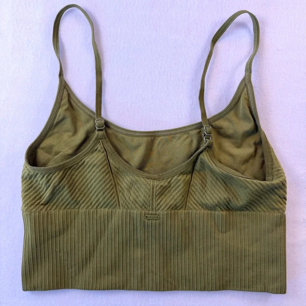 VS PINK Active Seamless Sports Bra‎ Lightly Lined Longline Green Small